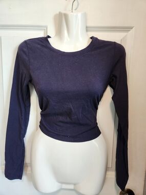 Active USA Women's Long-Sleeve Crew Tee - Navy